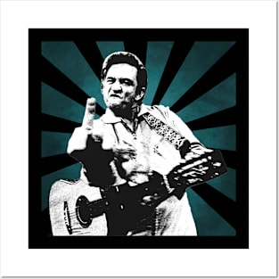 Johnny Cash II Retro Pixel II 70s Posters and Art